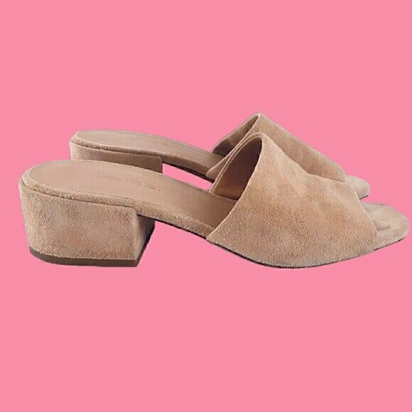 Vince Shoes - Vince Blush Pink Suede Rachelle 2 Block Heel Slides Mules Sandals Size 6 $298